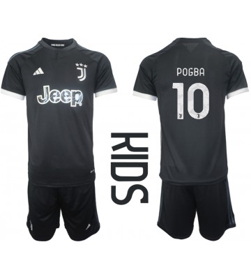 Lacne Dětský Futbalové dres Juventus Paul Pogba #10 2023-24 Krátky Rukáv - Tretina (+ trenírky)